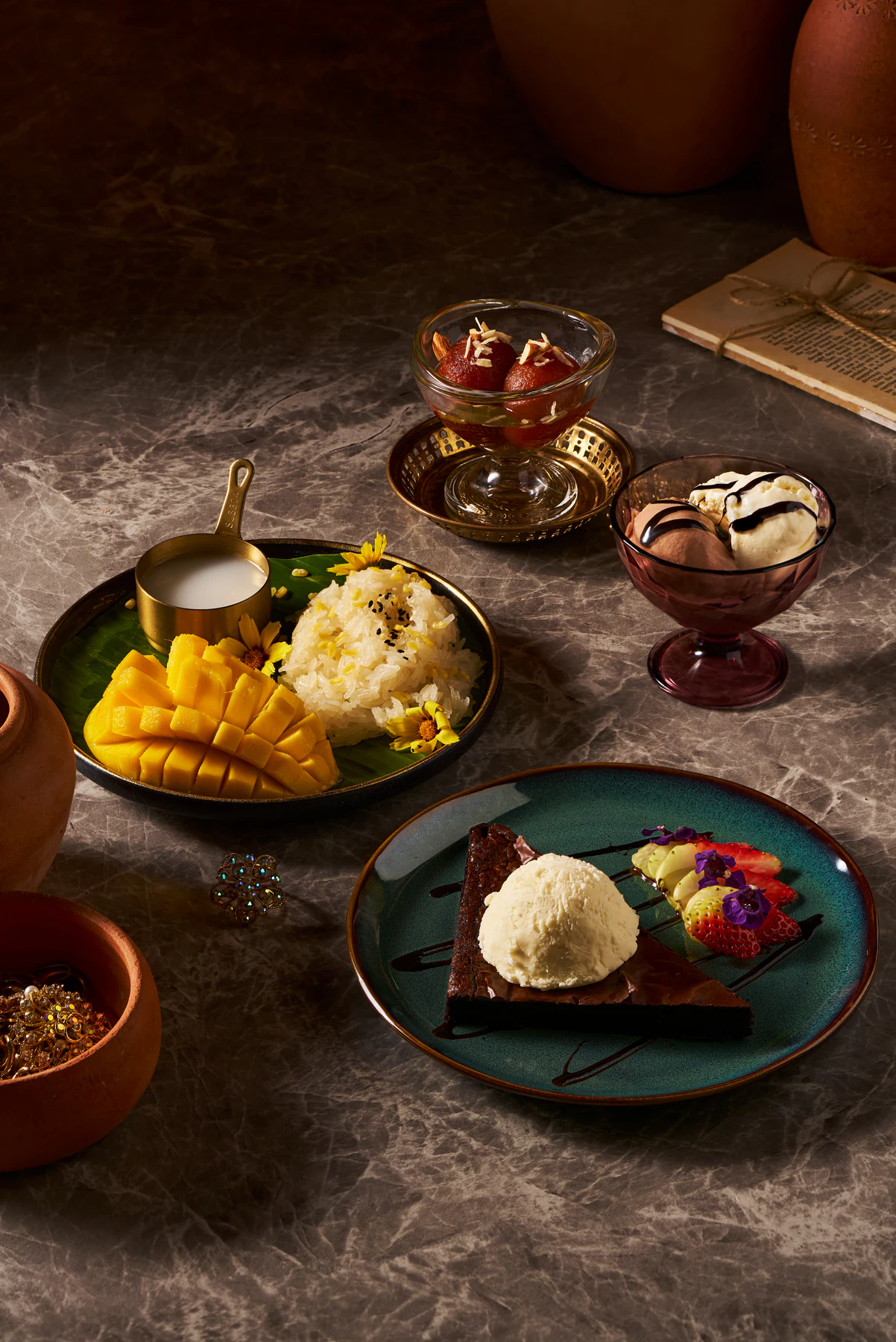 A plated Indian dessert