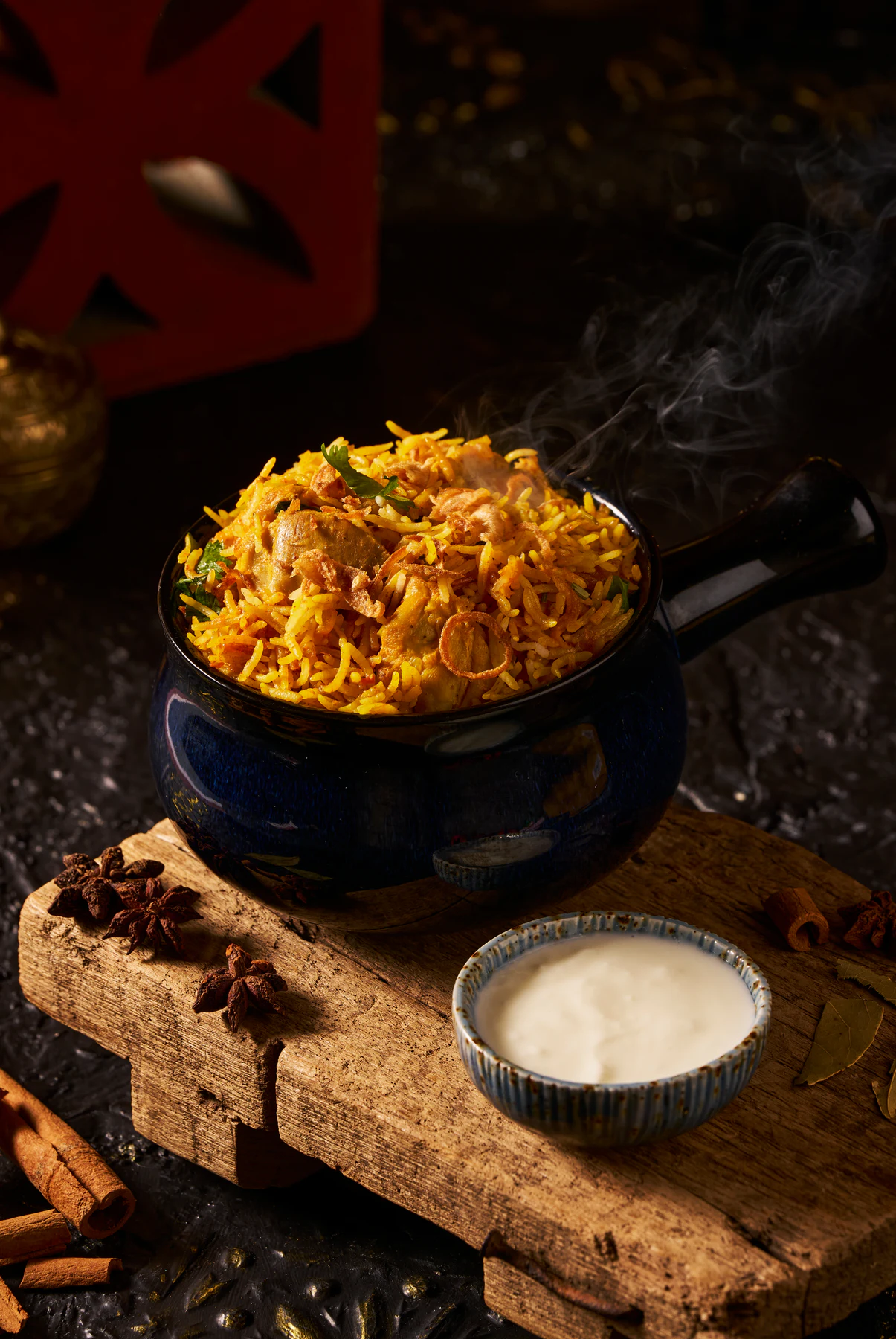 A bowl of biryani