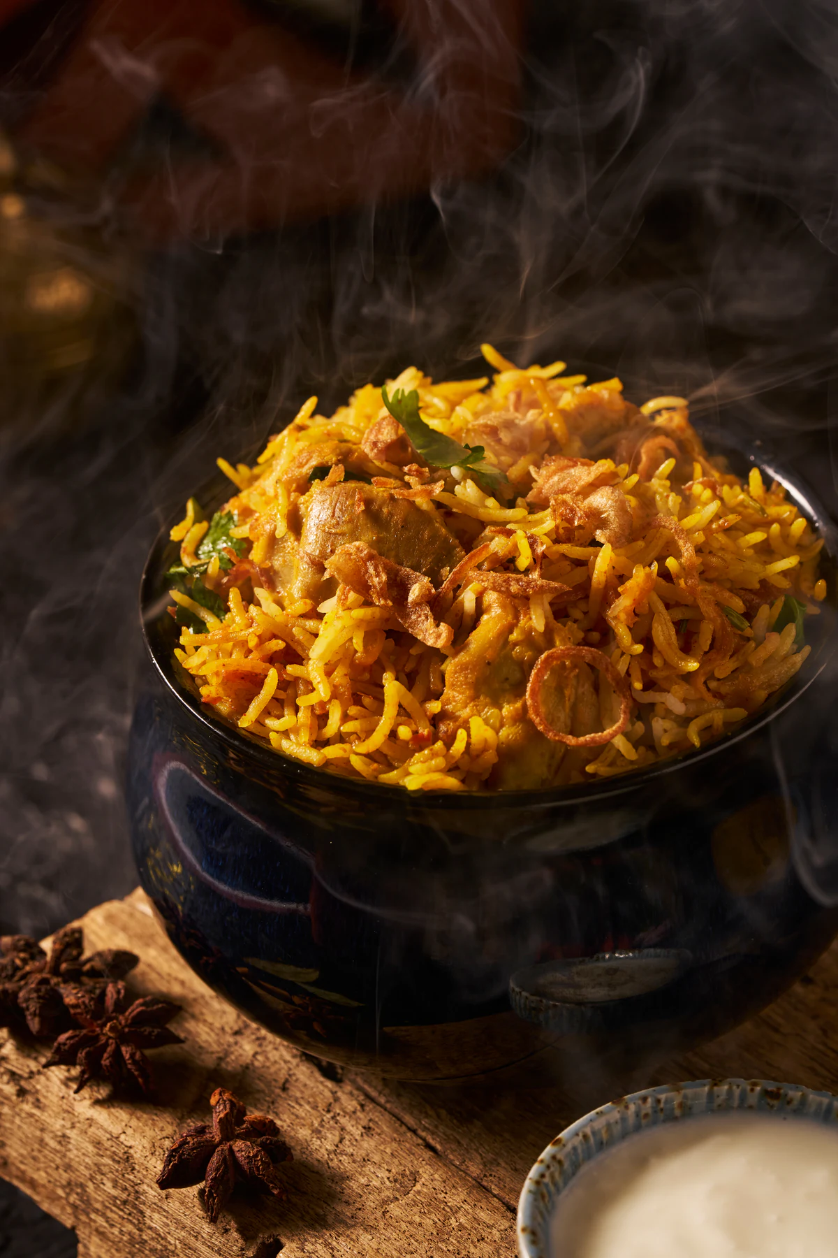 A bowl of biryani