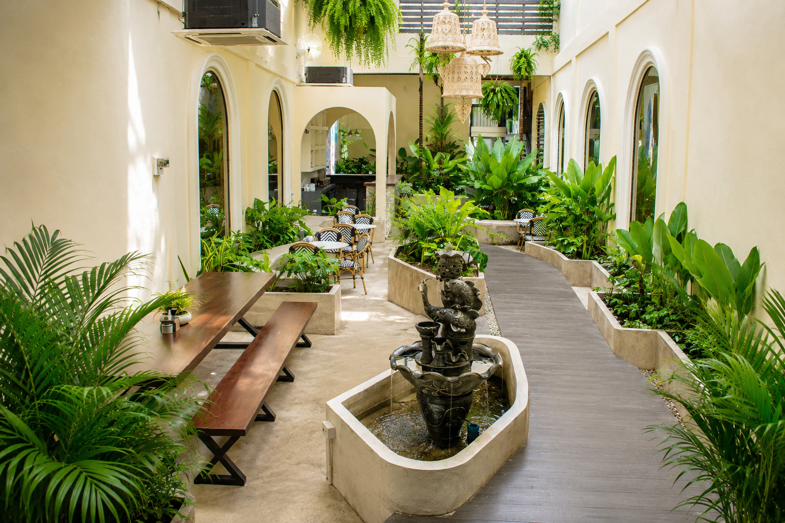 The courtyard at Bollywood Indian Cuisine in Phuket Old Town